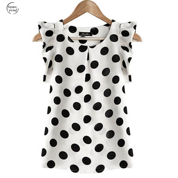 women summer ladies blouse elegant chiffon white print short sleeve black dot puffed blusas drop shipping good quality
women summer ladies blouse elegant chiffon white print short sleeve black dot puffed blusas drop shipping good quality
