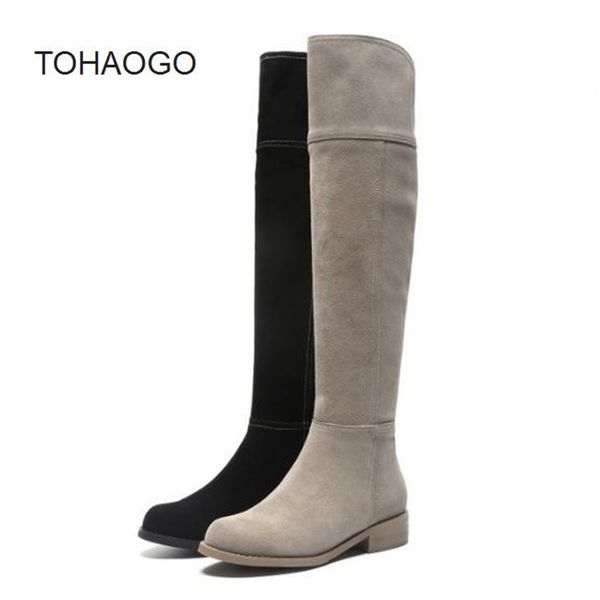 2019 autumn and winter flat high boots female thick with matte leather flat women's boots warm over the knee boty, Black
2019 autumn and winter flat high boots female thick with matte leather flat women's boots warm over the knee boty, Black