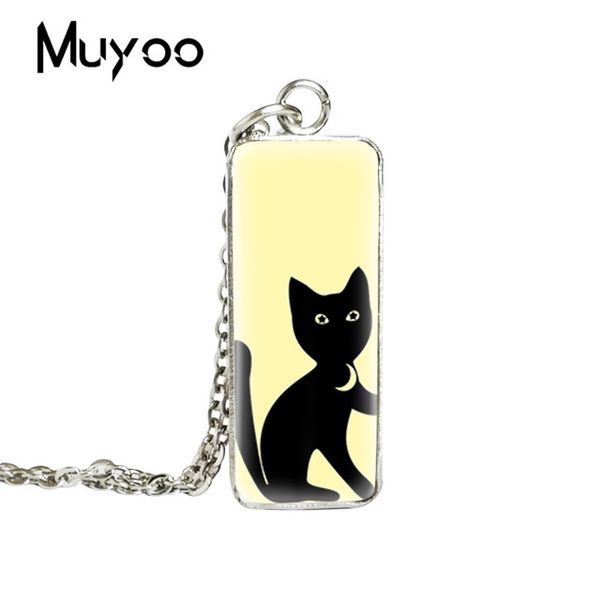 2019 new cartoon cat square necklace black cats p pendant hand craft art glass dome jewelry, Silver
2019 new cartoon cat square necklace black cats p pendant hand craft art glass dome jewelry, Silver