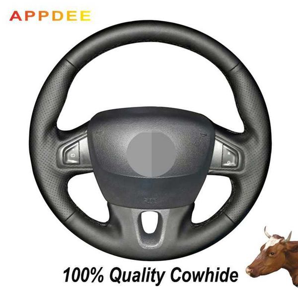 hand-stitched black genuine leather steering wheel cover for fluence fluence ze 2009-2016 megane 2009-2014 scenic 2010
hand-stitched black genuine leather steering wheel cover for fluence fluence ze 2009-2016 megane 2009-2014 scenic 2010