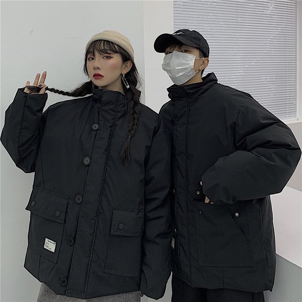 2019 winter japan and korea harajuku thick cotton coat jacket men and women jacket big pocket space suit tooling street clothing, Black
2019 winter japan and korea harajuku thick cotton coat jacket men and women jacket big pocket space suit tooling street clothing, Black