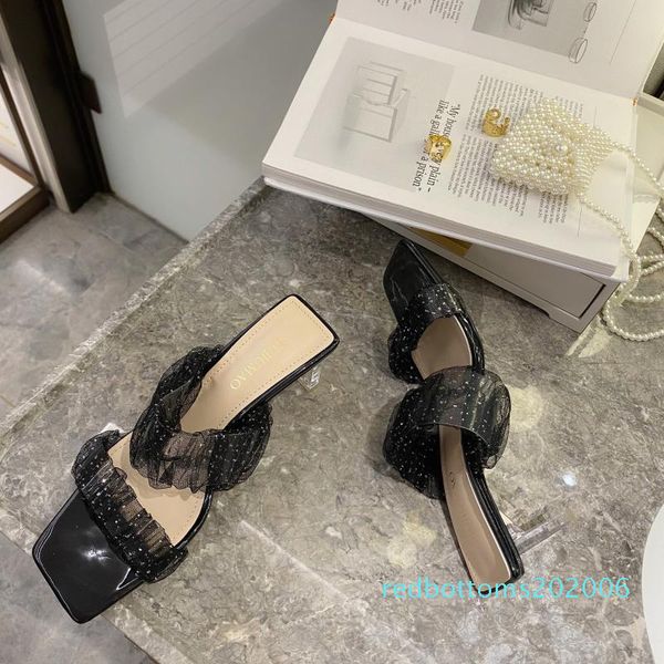lace shoes glitter slides ladies' slippers fashion fretwork heels heeled mules square heel slipers women jelly luxury high r06, Black
lace shoes glitter slides ladies' slippers fashion fretwork heels heeled mules square heel slipers women jelly luxury high r06, Black
