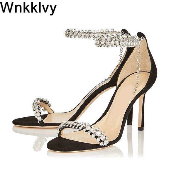 sandals women bling crystal high heel summer bridal wedding shoes dress metal chain runway sandalies feninina, Black
sandals women bling crystal high heel summer bridal wedding shoes dress metal chain runway sandalies feninina, Black