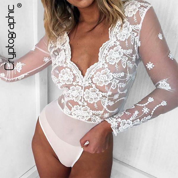cryptographic mesh transparent lace long sleeve bodysuit jumpsuit womens romper 2018 embroidery floral deep v bodysuits, Black;white
cryptographic mesh transparent lace long sleeve bodysuit jumpsuit womens romper 2018 embroidery floral deep v bodysuits, Black;white