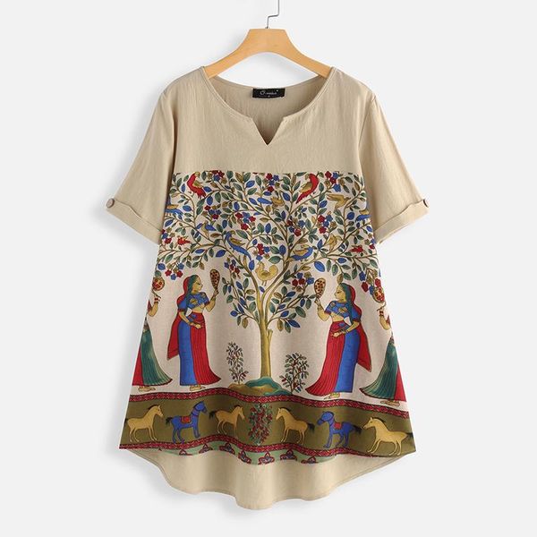 women vintage printed cotton linen shirt zanzea summer short sleeve casual loose blouse tunic female retro blusas femininas, White
women vintage printed cotton linen shirt zanzea summer short sleeve casual loose blouse tunic female retro blusas femininas, White