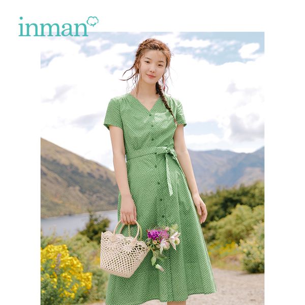 inman summer cotton v-neck slim frenulum a-line retro literary wave point women dress, Black;gray
inman summer cotton v-neck slim frenulum a-line retro literary wave point women dress, Black;gray