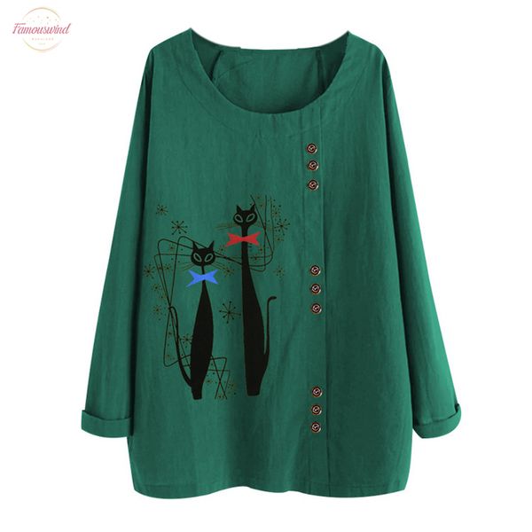 женская мода рубашка cat print топы круглый вырез с длинным рукавом круглый воротник плюс размер ~3xl свободная повседневная блузка осенние, White
женская мода рубашка cat print топы круглый вырез с длинным рукавом круглый воротник плюс размер ~3xl свободная повседневная блузка осенние, White