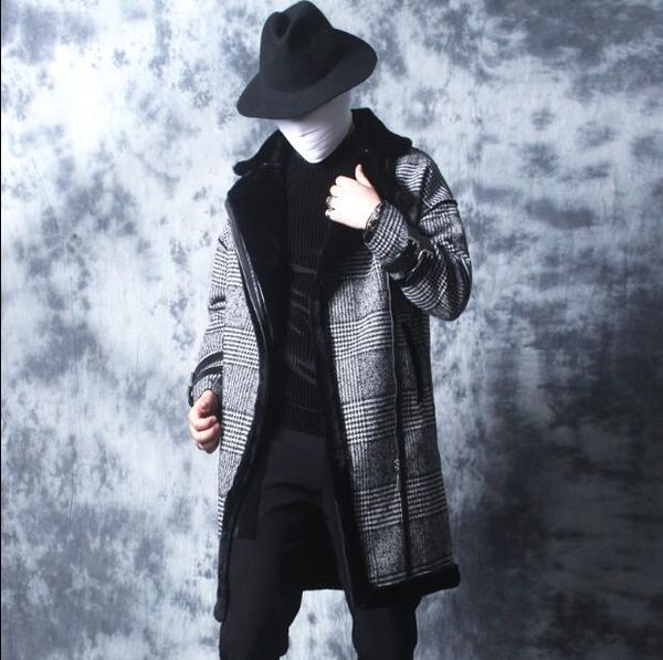 winter plaid woolen jacket male long section personality thickening plush stitching coat diagonal zipper coat tide m-xxl, Black
winter plaid woolen jacket male long section personality thickening plush stitching coat diagonal zipper coat tide m-xxl, Black