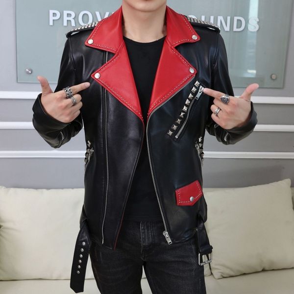 2020 new fashion rivet lapel mens biker jacket luxury genuine leather jacket slim fit pocket zipper outerwear male plus size 3xl, Black
2020 new fashion rivet lapel mens biker jacket luxury genuine leather jacket slim fit pocket zipper outerwear male plus size 3xl, Black