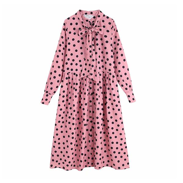 polka dot print women shirt dress bow tie collar long sleeve pleated dress vintage ladies midi office dresses vestidos, Black;gray
polka dot print women shirt dress bow tie collar long sleeve pleated dress vintage ladies midi office dresses vestidos, Black;gray