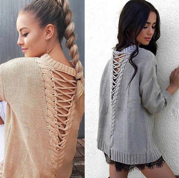 sweater women 2017 winter sweater long sleeve jumper women loose hollow out back female pullover, White;black
sweater women 2017 winter sweater long sleeve jumper women loose hollow out back female pullover, White;black