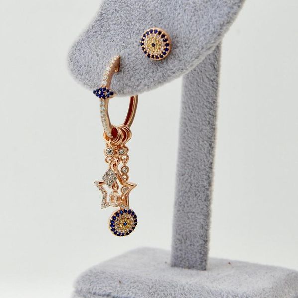 round bezel cz star evil eye charm tassel earring rose gold color bohemia lucky turkish eye jewelry, Silver
round bezel cz star evil eye charm tassel earring rose gold color bohemia lucky turkish eye jewelry, Silver