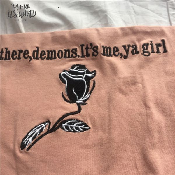 women floral letters embroidery short t shirt off the shoulder crop 2020 summer pink long sleeve t shirts tee, White
women floral letters embroidery short t shirt off the shoulder crop 2020 summer pink long sleeve t shirts tee, White