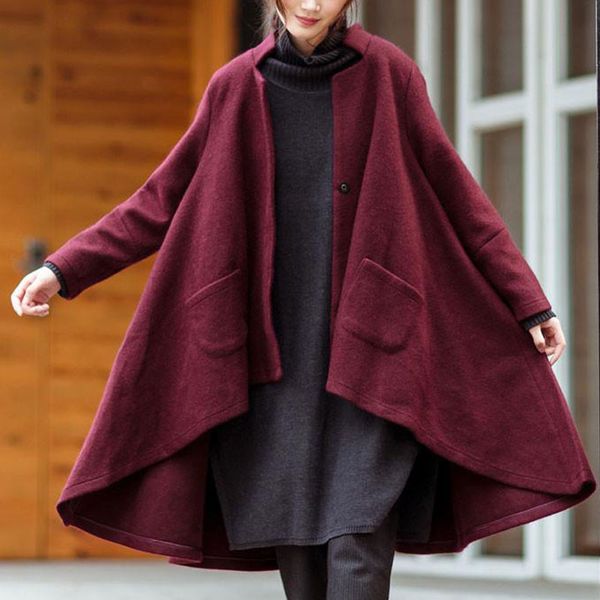 woman winter turtleneck sleeve long cape england style vintage woolen coats loose high street luxury winter cape ns9089, Black
woman winter turtleneck sleeve long cape england style vintage woolen coats loose high street luxury winter cape ns9089, Black