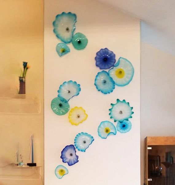 french murano flower plate lamps blue shade arts decoration 100% hand blown glass hanging plates wall art with scallop edge
french murano flower plate lamps blue shade arts decoration 100% hand blown glass hanging plates wall art with scallop edge