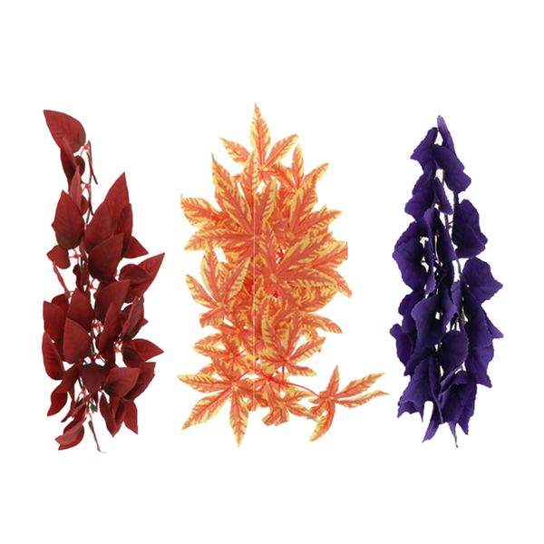 3pcs/set fake crane plants aquarium tank ornaments planting reptile hideaway