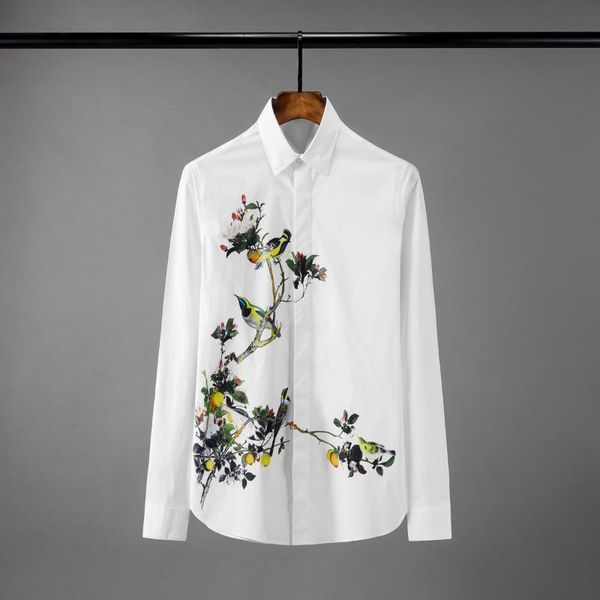 new 100% cotton mens shirts long sleeve flower and bird digital printing man shirts fashion slim fit male shrits, White;black
new 100% cotton mens shirts long sleeve flower and bird digital printing man shirts fashion slim fit male shrits, White;black