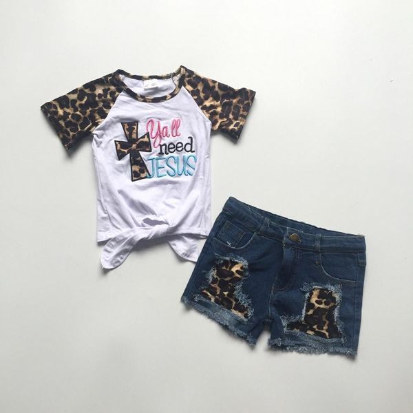 new arrivals summer baby girls children clothes outfits leopard y'all need jesus denim shorts milk silk cotton ruffles grey yop, White
new arrivals summer baby girls children clothes outfits leopard y'all need jesus denim shorts milk silk cotton ruffles grey yop, White