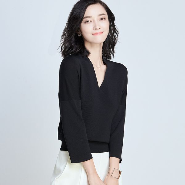 hxjjp womens knitted sweater 2020 spring autumn new v-neck fashion solid color thin long sleeve knitted pullovers sueter mujer, White;black
hxjjp womens knitted sweater 2020 spring autumn new v-neck fashion solid color thin long sleeve knitted pullovers sueter mujer, White;black
