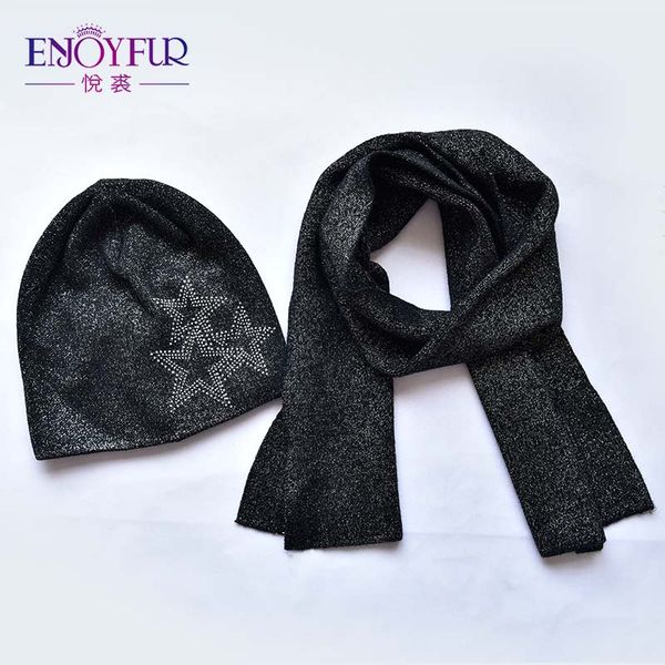 enjoyfur fashion soft women winter autumn hat and scarf set female warm knitted hat scarves, Blue;gray
enjoyfur fashion soft women winter autumn hat and scarf set female warm knitted hat scarves, Blue;gray