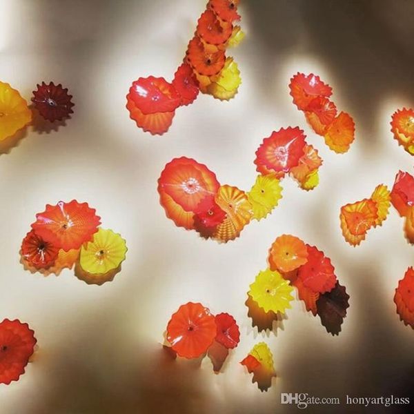 red yellow custom flower decoration lamp decorative art glass wall plates diameter 25-45cm
red yellow custom flower decoration lamp decorative art glass wall plates diameter 25-45cm