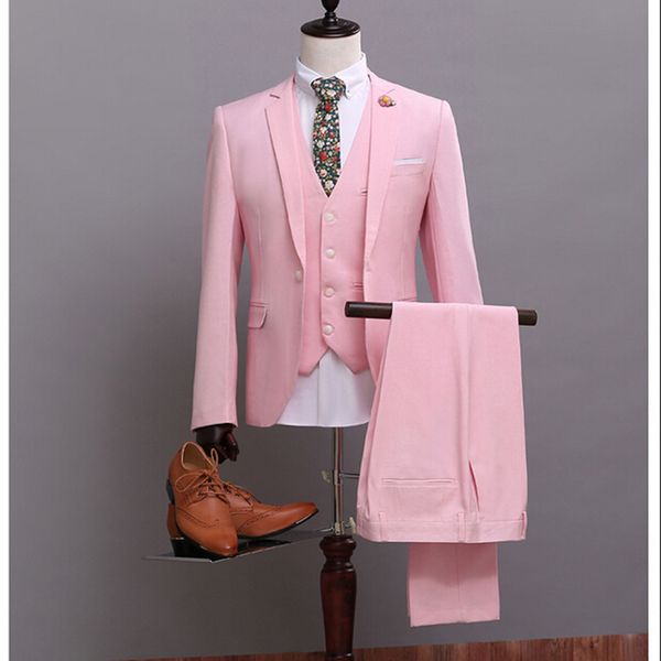 na03 pink one button mens wear slim customized made smoking casamento 3 pieces (coat+pants+vest) groom man tuxedos for man, White;black
na03 pink one button mens wear slim customized made smoking casamento 3 pieces (coat+pants+vest) groom man tuxedos for man, White;black