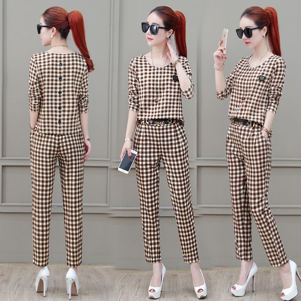 chic goddess ensemble femme survetement plaid thin women 2 piece set and pants elegant office work year-old female costume, Gray
chic goddess ensemble femme survetement plaid thin women 2 piece set and pants elegant office work year-old female costume, Gray