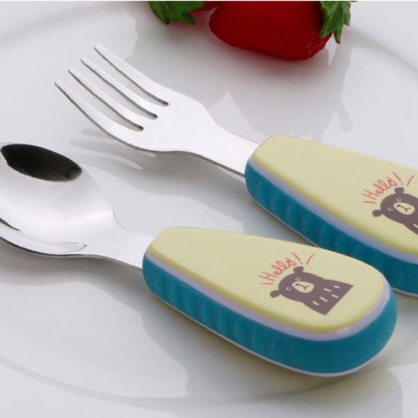 2pcs/set cute baby kids feeding spoon fork stainless steel baby spoon flatware print cartoon tableware with anti-slip handle
2pcs/set cute baby kids feeding spoon fork stainless steel baby spoon flatware print cartoon tableware with anti-slip handle