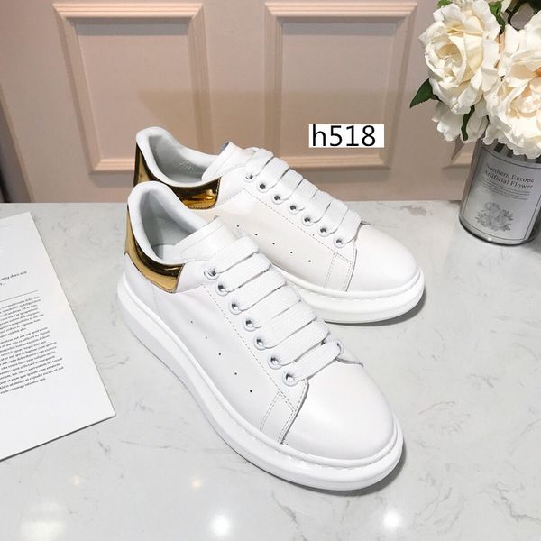 with box designer men women casual shoes fashion smart platform trainers flats thick sole shoes 4, Black