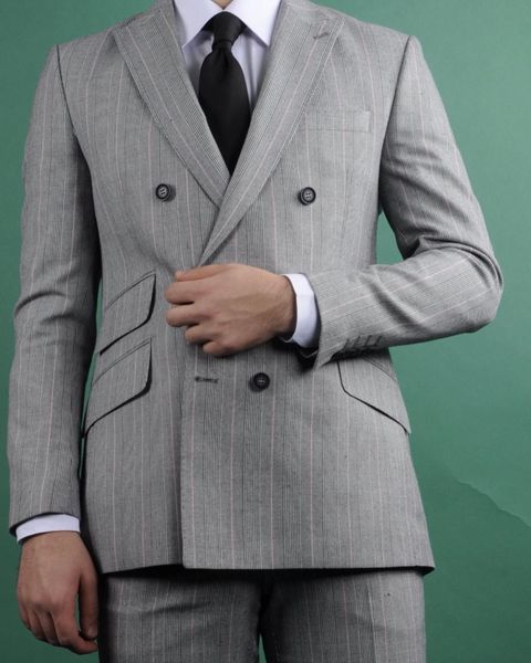 2019 grey pink stripe wedding suit for groom double breasted peaked lapel mens tuxedos formal business suits custom made(jacket+pants), Black;gray
2019 grey pink stripe wedding suit for groom double breasted peaked lapel mens tuxedos formal business suits custom made(jacket+pants), Black;gray