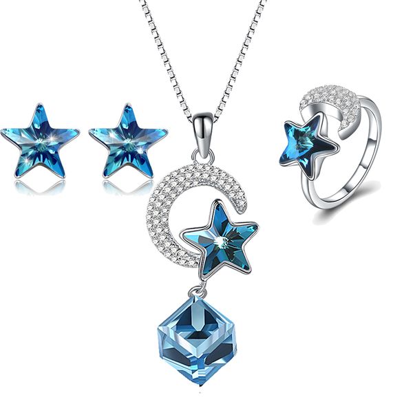 unique wedding jewelry set bracelet necklace earrings and rings with fancy star stone splendid luxury christmas silver jewelry, Black
unique wedding jewelry set bracelet necklace earrings and rings with fancy star stone splendid luxury christmas silver jewelry, Black