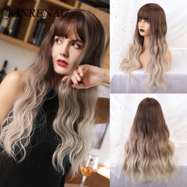 synthetic wigs jonrenau long natural wave cosplay wig ombre brown to blonde hair for white/black women
synthetic wigs jonrenau long natural wave cosplay wig ombre brown to blonde hair for white/black women