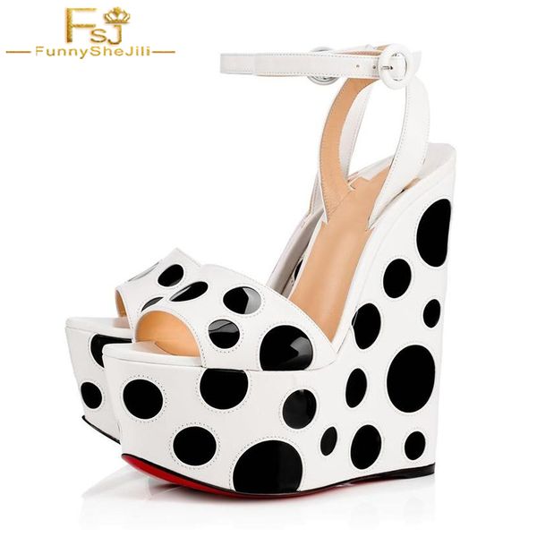 polka dot platform wedge 18 cm heel sandals round toe wide strap ankle wrapped spring summer shoes women big size cusromization, Black
polka dot platform wedge 18 cm heel sandals round toe wide strap ankle wrapped spring summer shoes women big size cusromization, Black