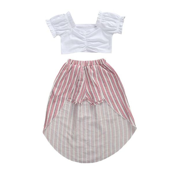 clothing sets 2021 fashion toddler baby girl clothes off shoulder white blouse crop striped shorts skirts summer outfits 2pcs set
clothing sets 2021 fashion toddler baby girl clothes off shoulder white blouse crop striped shorts skirts summer outfits 2pcs set