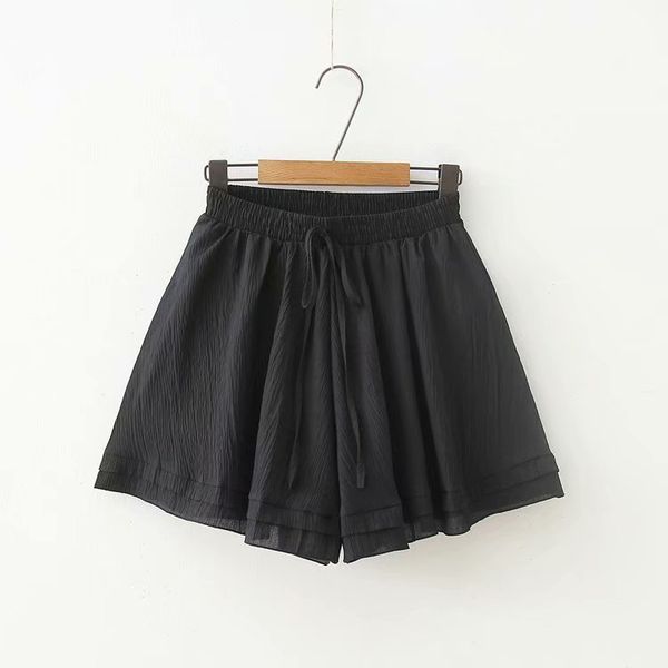 summer chiffon shorts women fashion classic elastic high waist mini short female loose shorts, White;black
summer chiffon shorts women fashion classic elastic high waist mini short female loose shorts, White;black