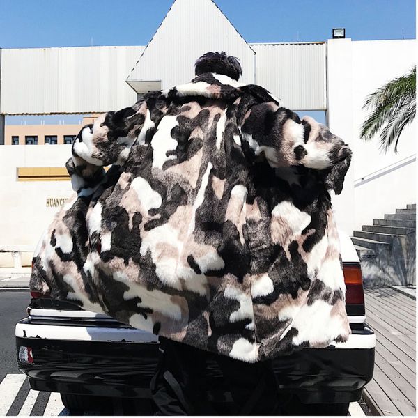 uyuk2019 winter new imitation fur thickening camouflage lapel casual fashion trend men's large size long cotton coat clothes, Black
uyuk2019 winter new imitation fur thickening camouflage lapel casual fashion trend men's large size long cotton coat clothes, Black