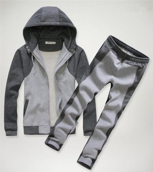 v-neck rlyaeiz lovers sporting suits men autumn winter plus velvet warm mens patched color hooded jackets + pants sets sportswear trend, Gray
v-neck rlyaeiz lovers sporting suits men autumn winter plus velvet warm mens patched color hooded jackets + pants sets sportswear trend, Gray