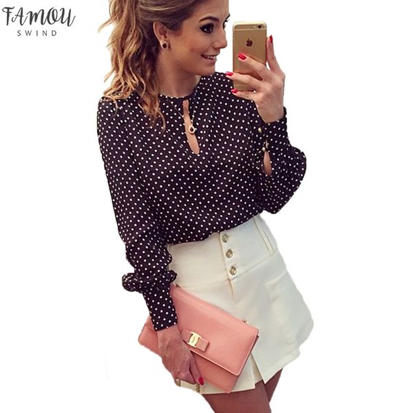 2019 new arrival women casual o neck long sleeves blouses spring summer chiffon crew neck polka dots shirt, White
2019 new arrival women casual o neck long sleeves blouses spring summer chiffon crew neck polka dots shirt, White