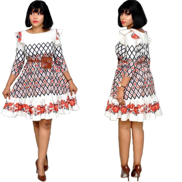 african dress for women print stitching petal sleeves decorative small pockets commuter large size dress, Red
african dress for women print stitching petal sleeves decorative small pockets commuter large size dress, Red