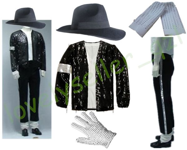mj michael jackson billie jean suits sequin jacket+pants+hat+glove+socks kids adults show black sequined pacthwork 4xs-4xl, Gray
mj michael jackson billie jean suits sequin jacket+pants+hat+glove+socks kids adults show black sequined pacthwork 4xs-4xl, Gray