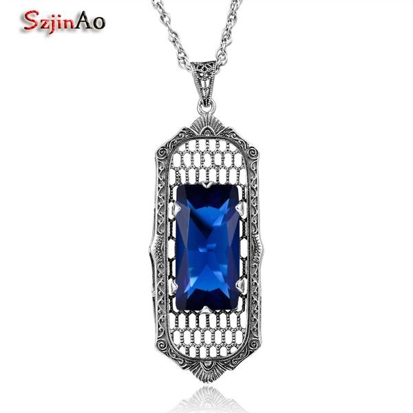 szjinao brand sharma long 925 sterling silver stones pendant sapphire bohemian necklace women vintage fine jewelry bijouterie
szjinao brand sharma long 925 sterling silver stones pendant sapphire bohemian necklace women vintage fine jewelry bijouterie