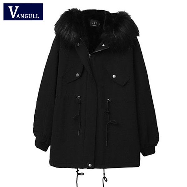 vangull winter women parkas solid thick warm cotton coat female new hooded jacket 2019 big fur collar plus size loose outerwear, Black
vangull winter women parkas solid thick warm cotton coat female new hooded jacket 2019 big fur collar plus size loose outerwear, Black
