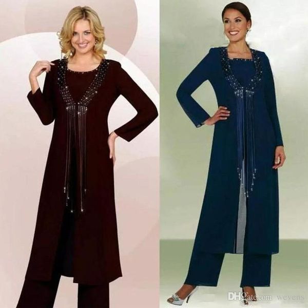 three pieces mother of the bride suits beads tassel chiffon long sleeve women's outfit plus size ladies formal wears, Black;red
three pieces mother of the bride suits beads tassel chiffon long sleeve women's outfit plus size ladies formal wears, Black;red