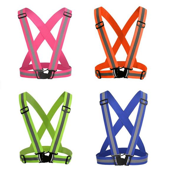night riding adjustable high visibility reflective vest gear stripes jacket night running jogging safety security equipment, Black
night riding adjustable high visibility reflective vest gear stripes jacket night running jogging safety security equipment, Black