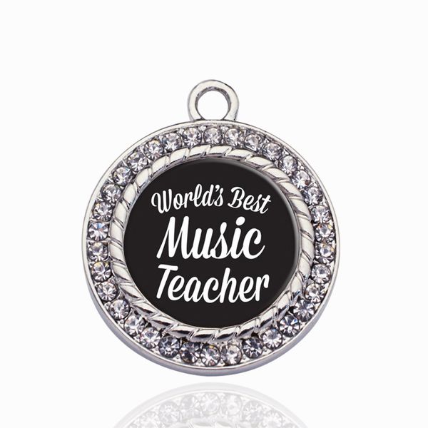 world's music teacher circle charm copper pendant for necklace bracelet connector women gift jewelry accessories, Bronze;silver
world's music teacher circle charm copper pendant for necklace bracelet connector women gift jewelry accessories, Bronze;silver
