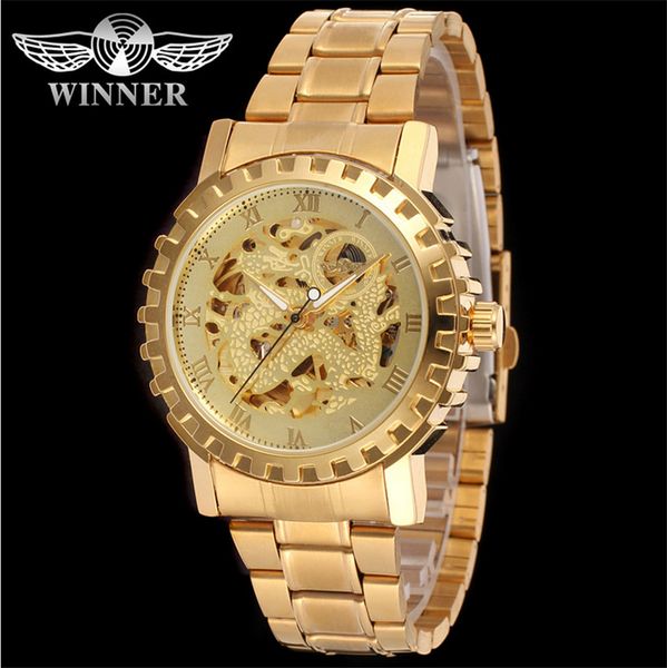 black friday explosion models winner men's automatic mechanical watches classic gear design 3d china dragon classical business watch, Slivery;brown
black friday explosion models winner men's automatic mechanical watches classic gear design 3d china dragon classical business watch, Slivery;brown