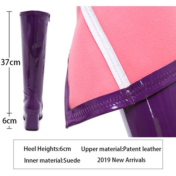 women knee high boots round toe mid thick heels patent leather nightclub fashion boots side zip winter boots black/blue/purple
women knee high boots round toe mid thick heels patent leather nightclub fashion boots side zip winter boots black/blue/purple