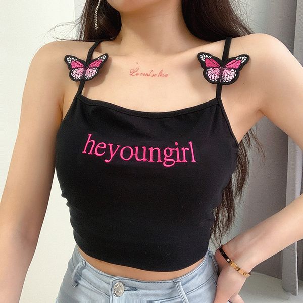 summer ladies letter embroidery tanks fashion designer women lolita style camisoles female lovely butterfly backless underwear, Black;white
summer ladies letter embroidery tanks fashion designer women lolita style camisoles female lovely butterfly backless underwear, Black;white