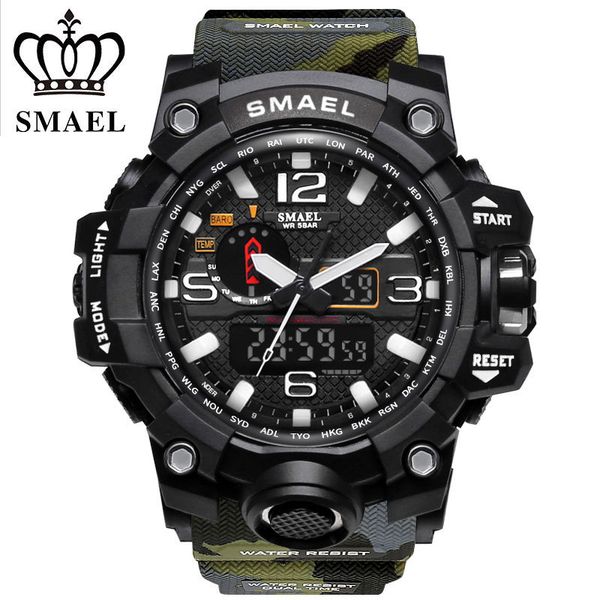 smael марка спорт часы мужчины dual time камуфляж военные часы мужские армии светодиодные цифровые наручные часы 50m водонепроницаемый мужск, Slivery;brown
smael марка спорт часы мужчины dual time камуфляж военные часы мужские армии светодиодные цифровые наручные часы 50m водонепроницаемый мужск, Slivery;brown