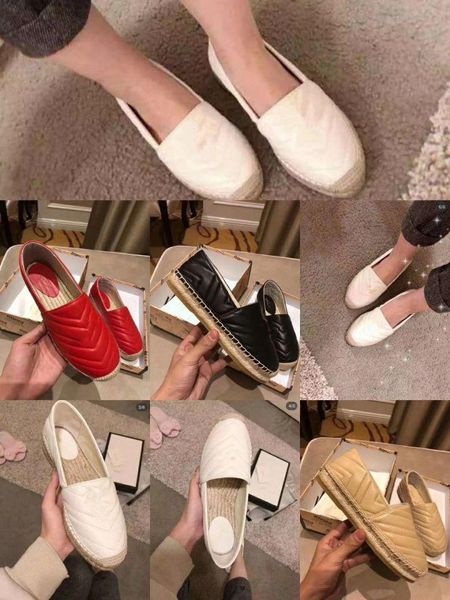 

2019 Новый известный стиль Мода женщин кожи девушки Espadrilles плоские туфли лето Мокасины эспадрильи размер EUR34-42 двойной металл с коробкой